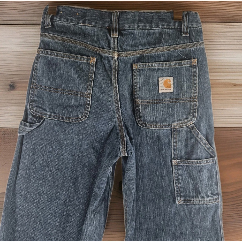 Vintage Carhartt Carpenter Jeans Youth 12 Relaxed Fit Denim Workwear Y2K